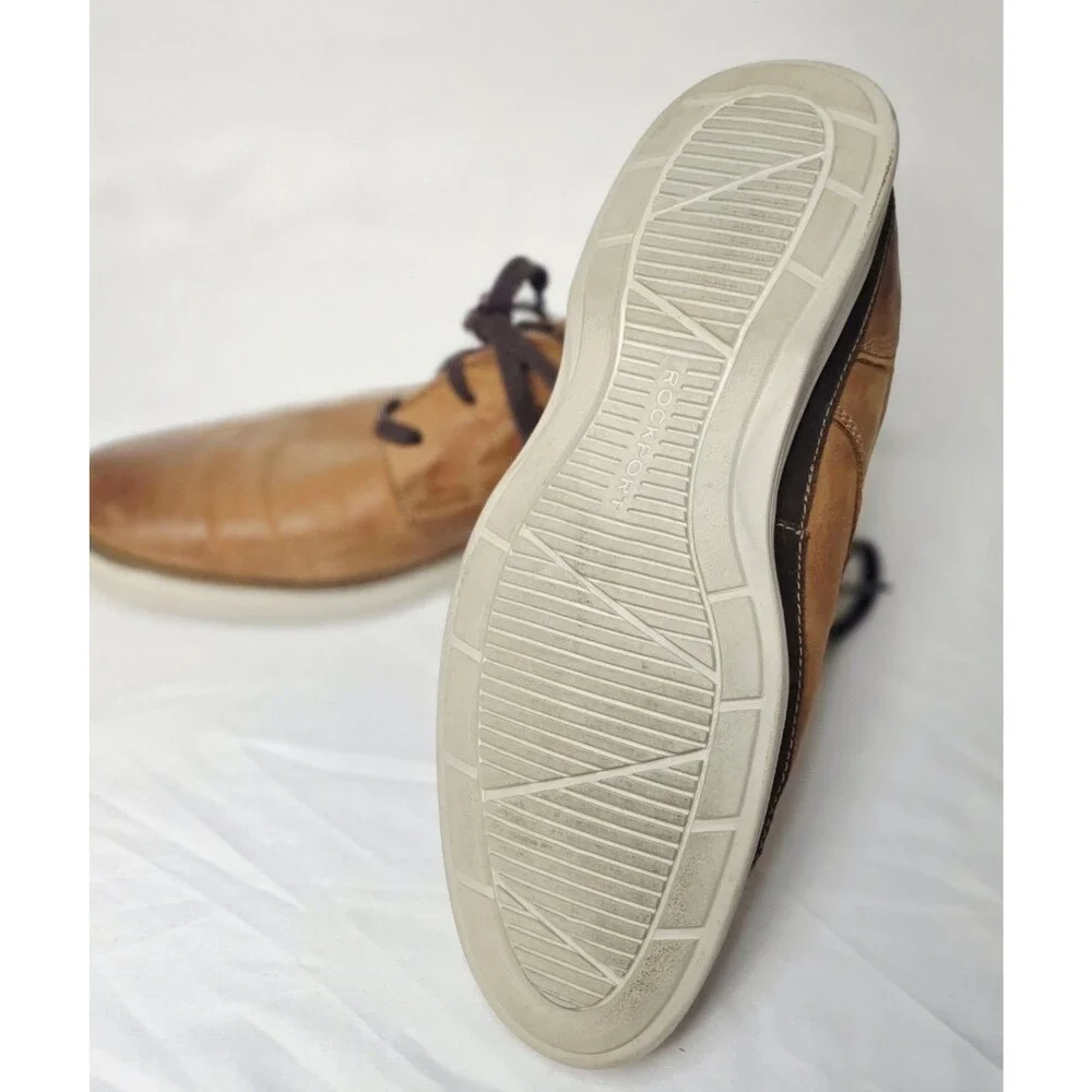 Rockport Men's Dressports 2 Go Plain Toe Oxford Shoes - Size 10 - New Caramel